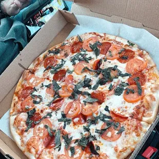 Marinara pizza, with pepperoni !