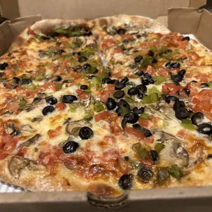 Take out NY Veggie on thin crust.