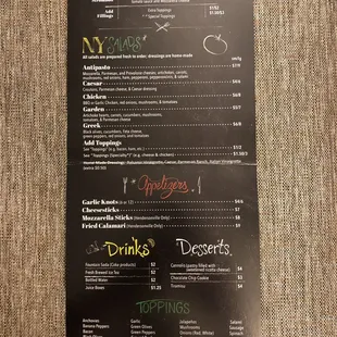 Menu - back