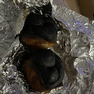 Completely burnt garlic knot