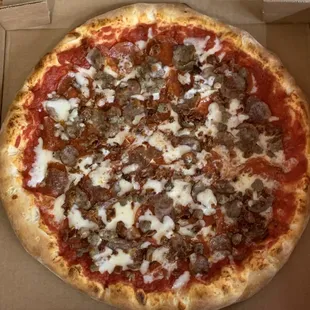 a pizza in a pizza box
