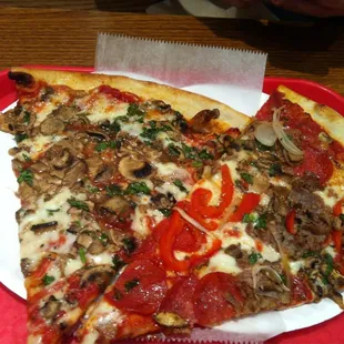 Mushroom and Supreme Pizza Slices