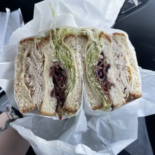 two halves of a sandwich