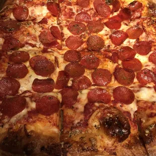 Sicilian style pizza