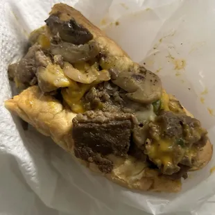 The Mr. T- Extra Steak with Cheese (no onions on mine)