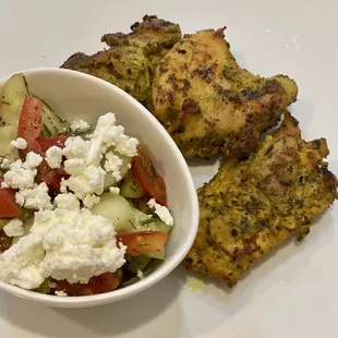 Kabob and salad!  Delicious.