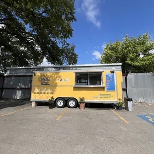 Food truck is in the back of Hi Sign Brewing