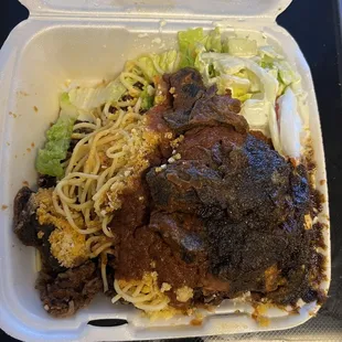 Waakye with beef