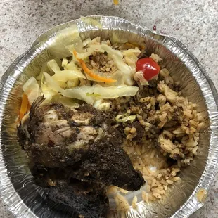 Jerk chicken and rice