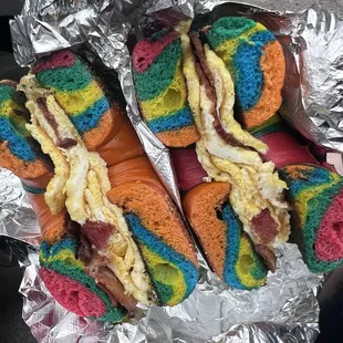 Rainbow bagel