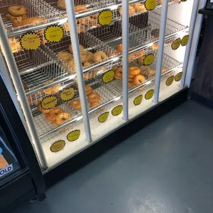 the inside of a bagel shop