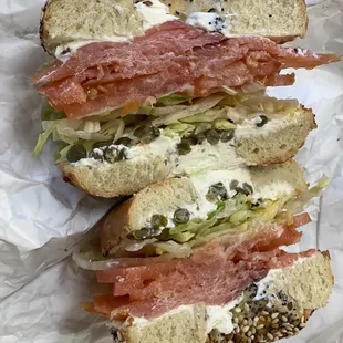 Nova Lox and Cream Cheese Bagel