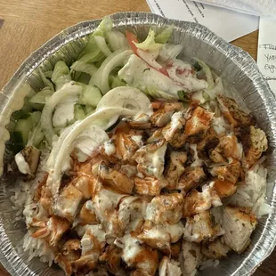 Chicken over Rice. Used the wrong rice, chicken had no flavor!