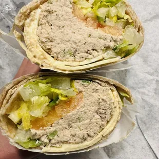 Classic Tuna Salad Sandwich wrapped in a tortilla!