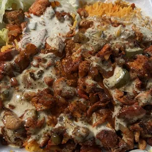 115. Chicken and Lamb Over Rice