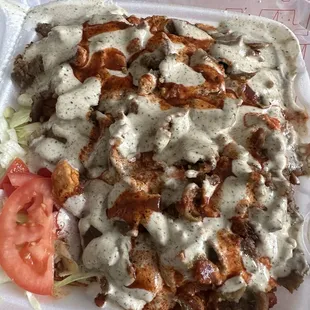 115. Chicken and Lamb Over Rice
