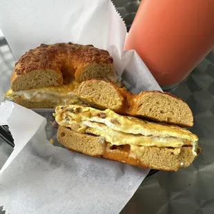 The Western bagel sandwich with Jalapeño Asiago bagel