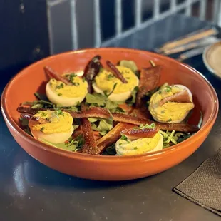 Candied Bacon Deviled Eggs