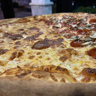 pepperoni, mushrooms, and cheese