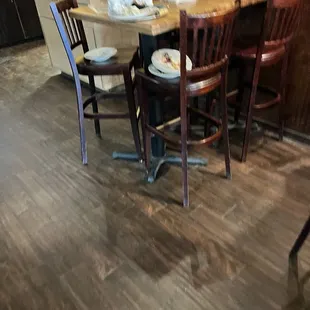 Come on the dirty plates on seats