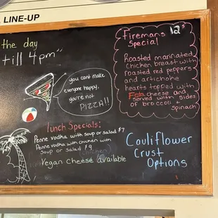 Vegan cheese and cauliflower crust options