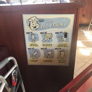 How to eat a slice. Cute signage