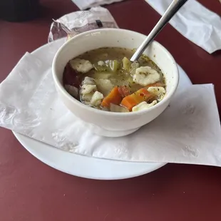Cup of chicken noodle soup