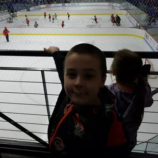 Watching the kids get ready to play a game