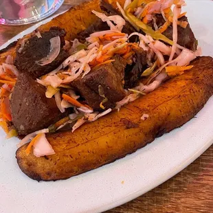 Plantains which came with some delicious roast pork