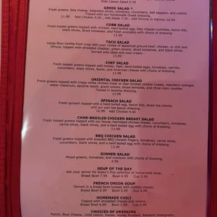 menu