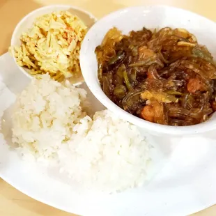 Chicken Hekka ($14.00) - comes with two scoops white rice &amp; a scoop of potato crab salad.