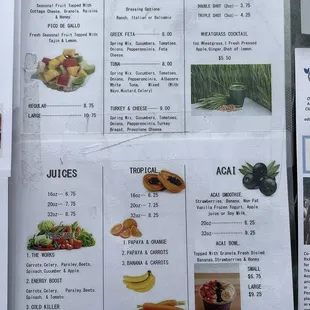 May 2022 Menu. Still a good deal on acai :)