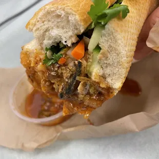 Sardines Banh mi with consommé...so good!