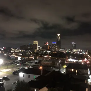 a view of a city at night