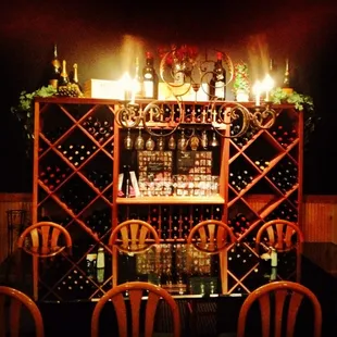 Wine rack in the second dining room