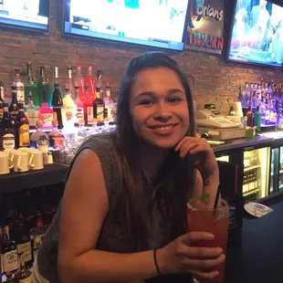 Melissa and her famous Michelada on Mondays.