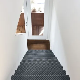 a staircase leading to a door