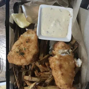 Fish and chips w beer batter
