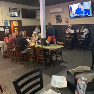 Area inside about 10 four seater tables but usually several are put together for larger parties.