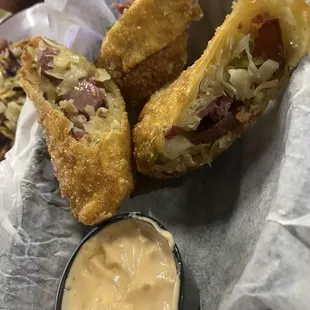 Corned beef egg rolls