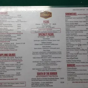 the menu
