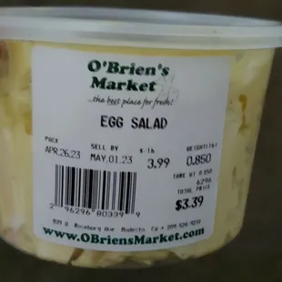 A pint of egg salad, delicioso!!