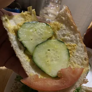 The inside of the Jason sandwich