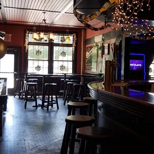 the interior of a pub