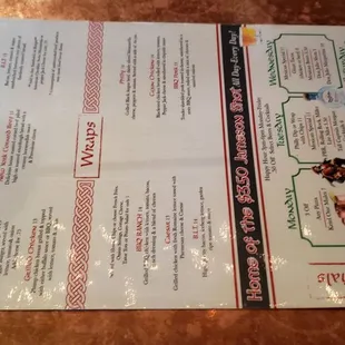 menu
