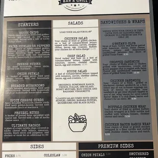 the menu