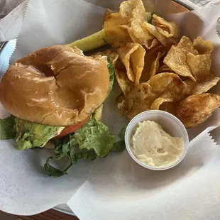 Grilled chicken sandwich. I asked for a bun, but it&apos;s traditionally served on rye bread.