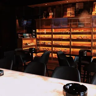 O Cigar Bar - Humidor in Background