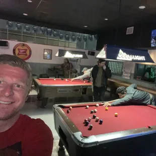 Pool tables and shuffle board