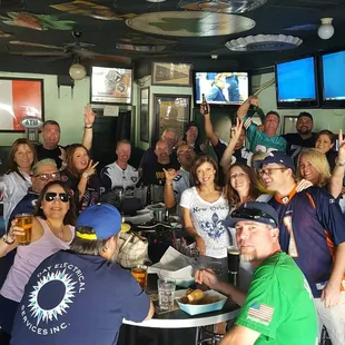 The Crew... We invaded, it was a blast.  Great bartender and yummy MVPs next door.